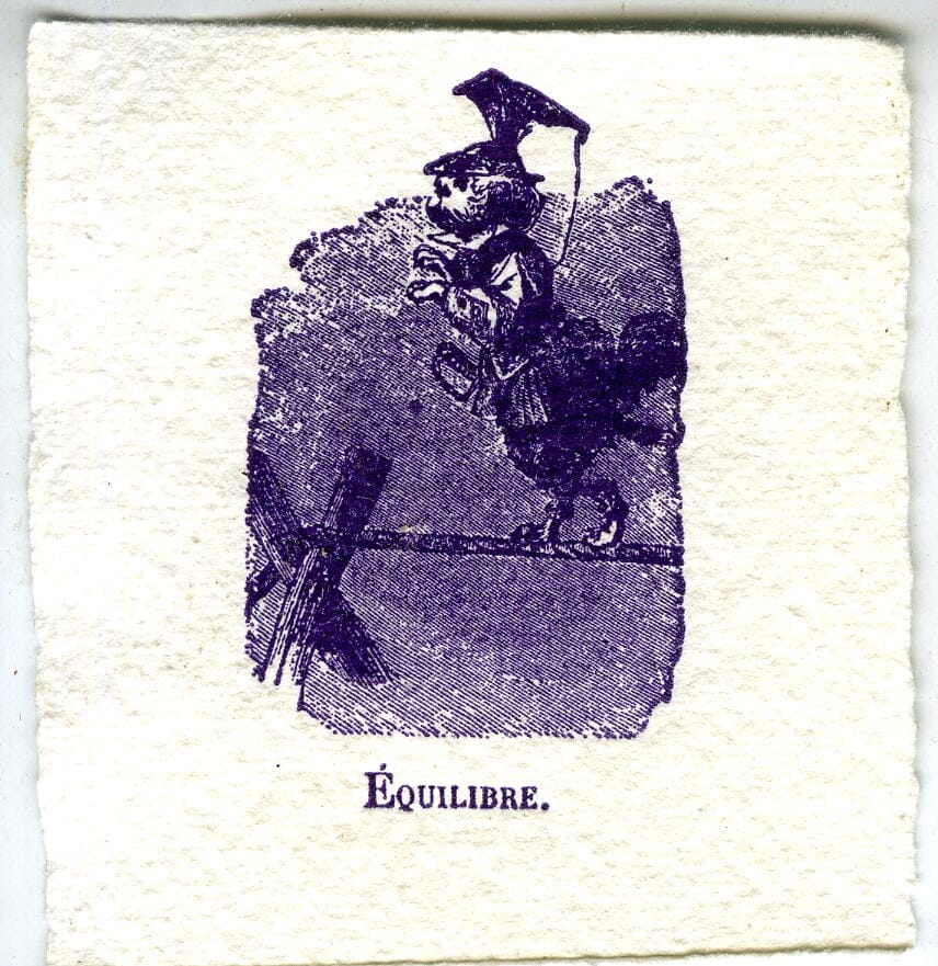 Mini Letterpress Cards from Le Vocabulaire Illustré Note Card Papillon Press Equilibre - violet purple 