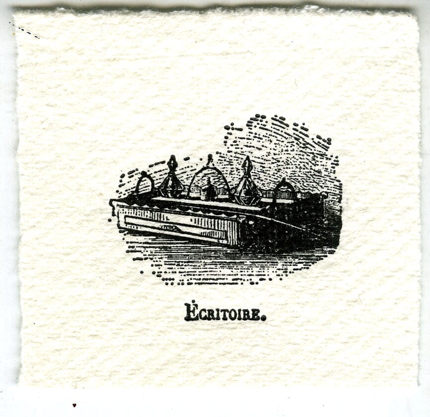 Mini Letterpress Cards from Le Vocabulaire Illustré Note Card Papillon Press Ecritoire - black 