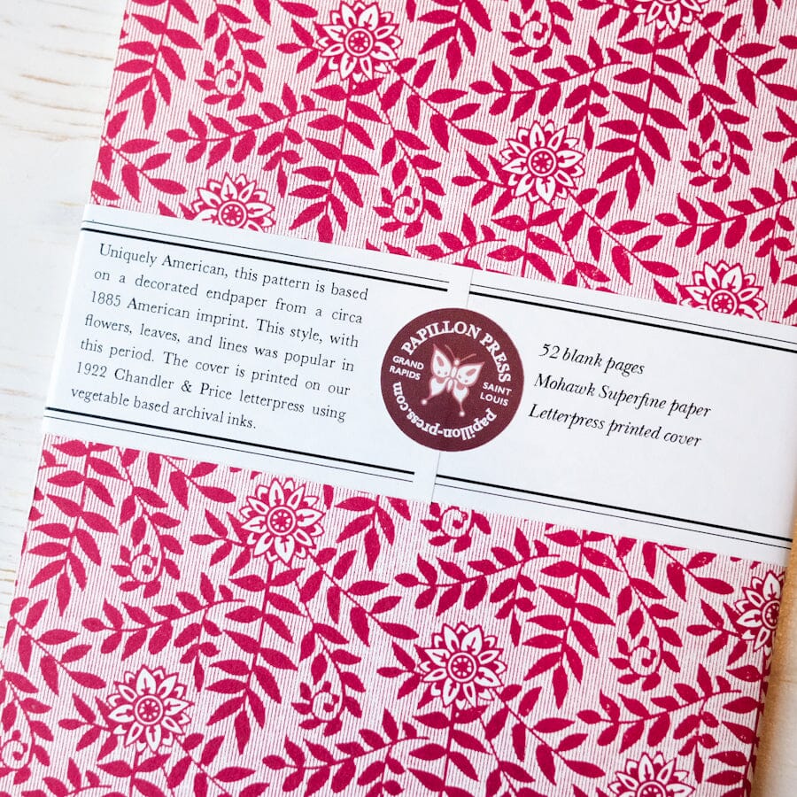 Limited Edition Letterpress Notebook: American Victorian Block Printed Notebook Papillon Press 