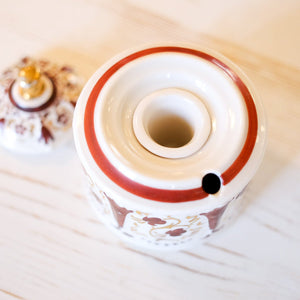 Hand-Painted Porcelain Inkwell Inkwell Antique Item 