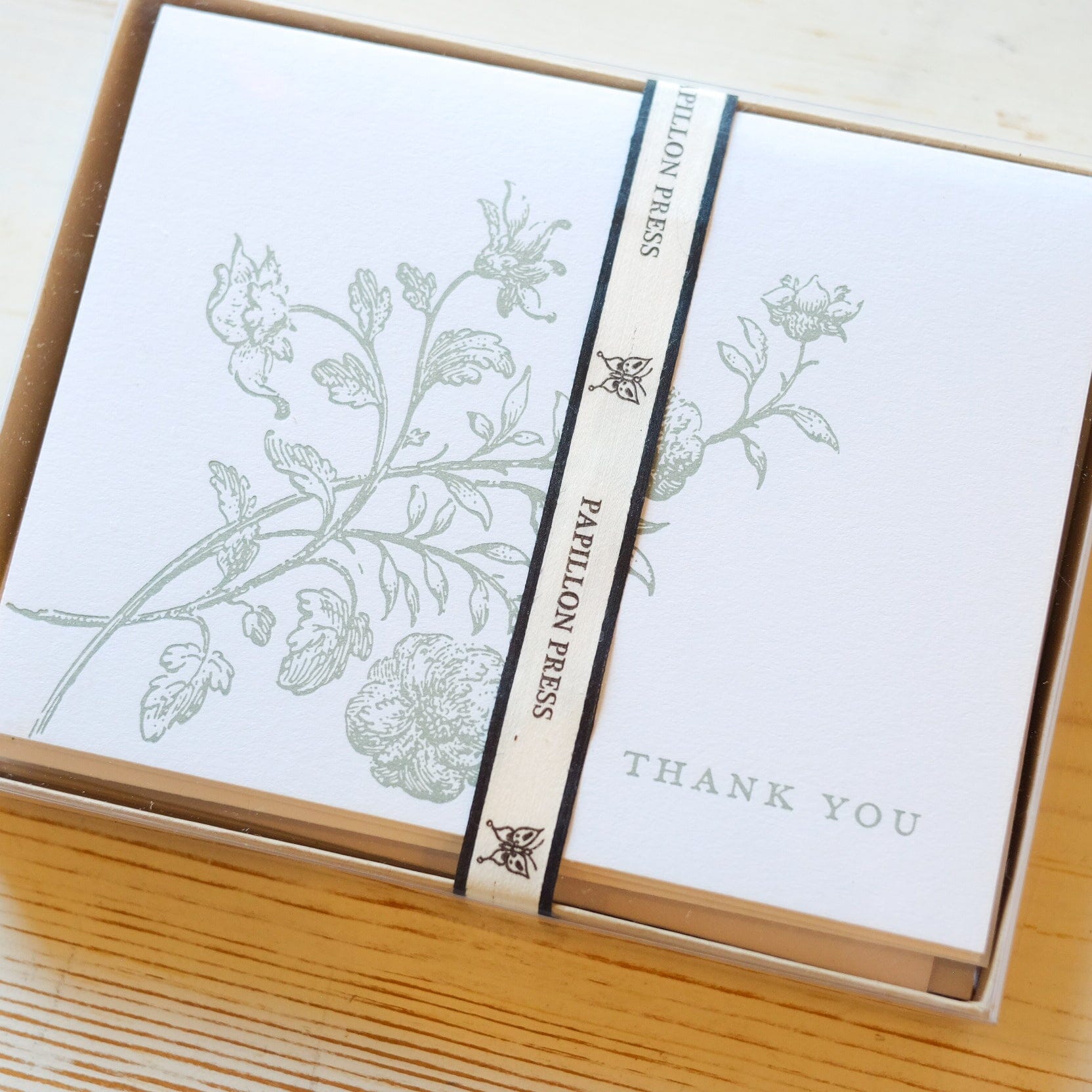 Thank You Letterpress Greeting Card Greeting Card Papillon Press Single Card 