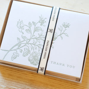 Thank You Letterpress Greeting Card Greeting Card Papillon Press Boxed Set of 6 