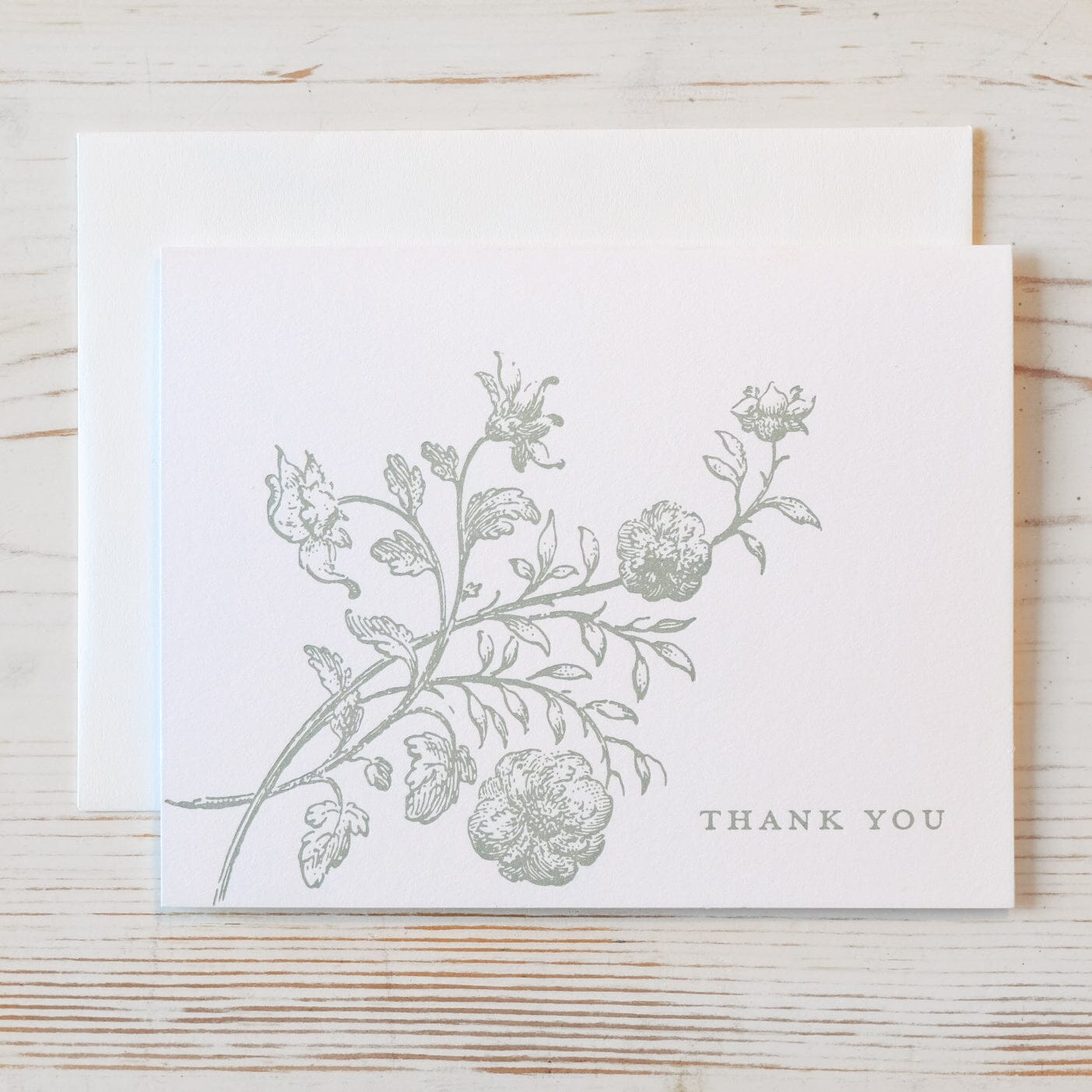 Thank You Letterpress Greeting Card Greeting Card Papillon Press Single Card 