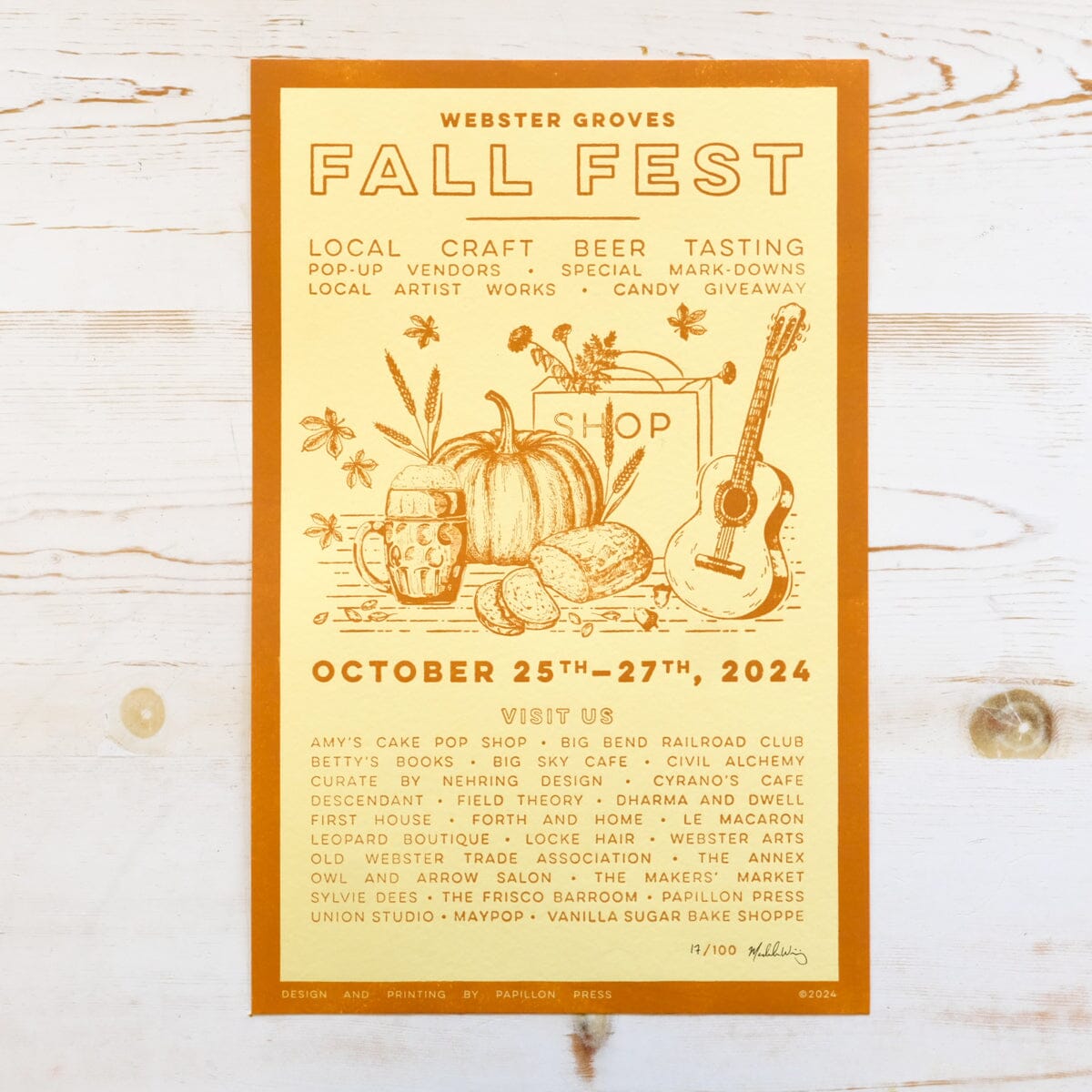 Fall Fest Poster 2024 Art Print Papillon Press 