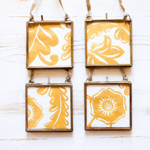 Brass Frame Ornaments Ornament Papillon Press Flora - Ochre 