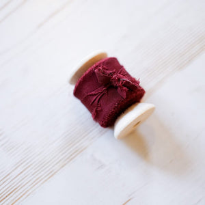 Silk Ribbon - 25mm Ribbon The Natural Paper Company Burgundy 