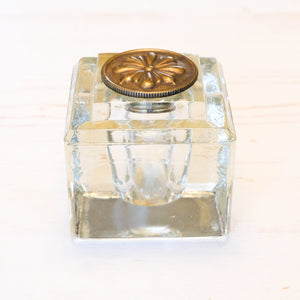 Vintage Glass Inkwell Inkwell Antique Item 