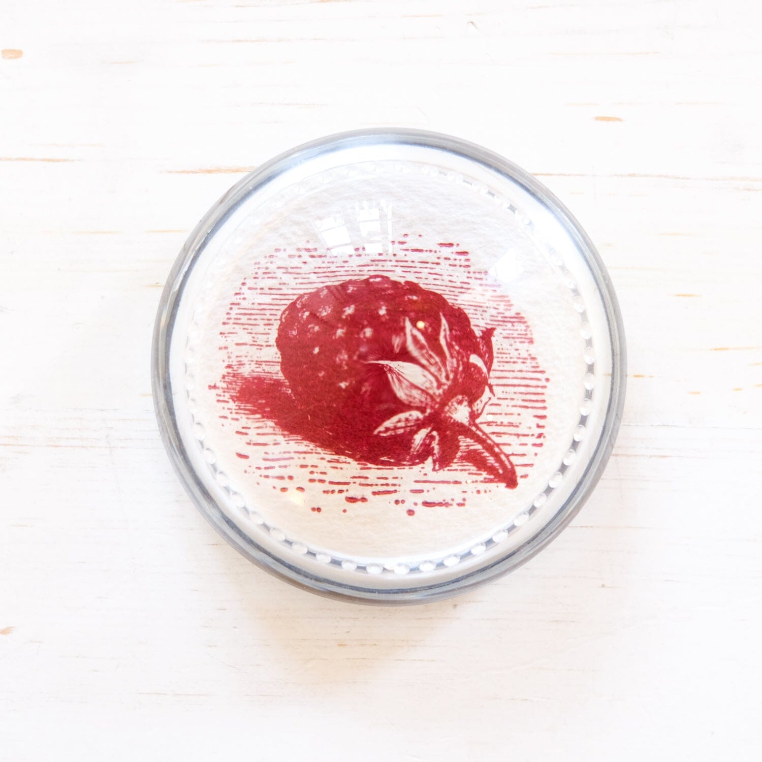 Glass Paperweight - Small Dome paperweight Papillon Press Red Raspberry 