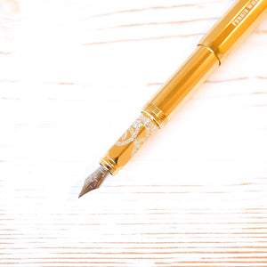 Aluminum Carousel Fountain Pen - Plaited Gold Tress - Limited Edition Fountain Pen Ferris Wheel Press 