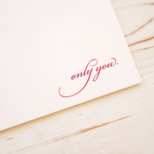 Only You Letterpress Greeting Card Greeting Card Papillon Press 