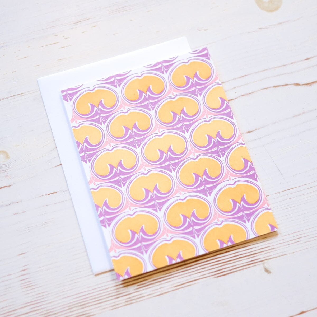 Peach Pattern Letterpress Greeting Card Greeting Card Papillon Press 