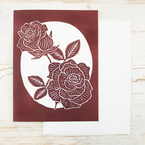 Rose Letterpress Card - Papillon Press