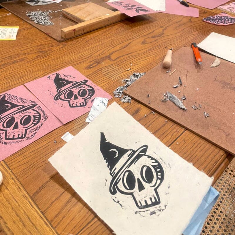 Carving & Block Printing Class (2 parts) Class Papillon Press 