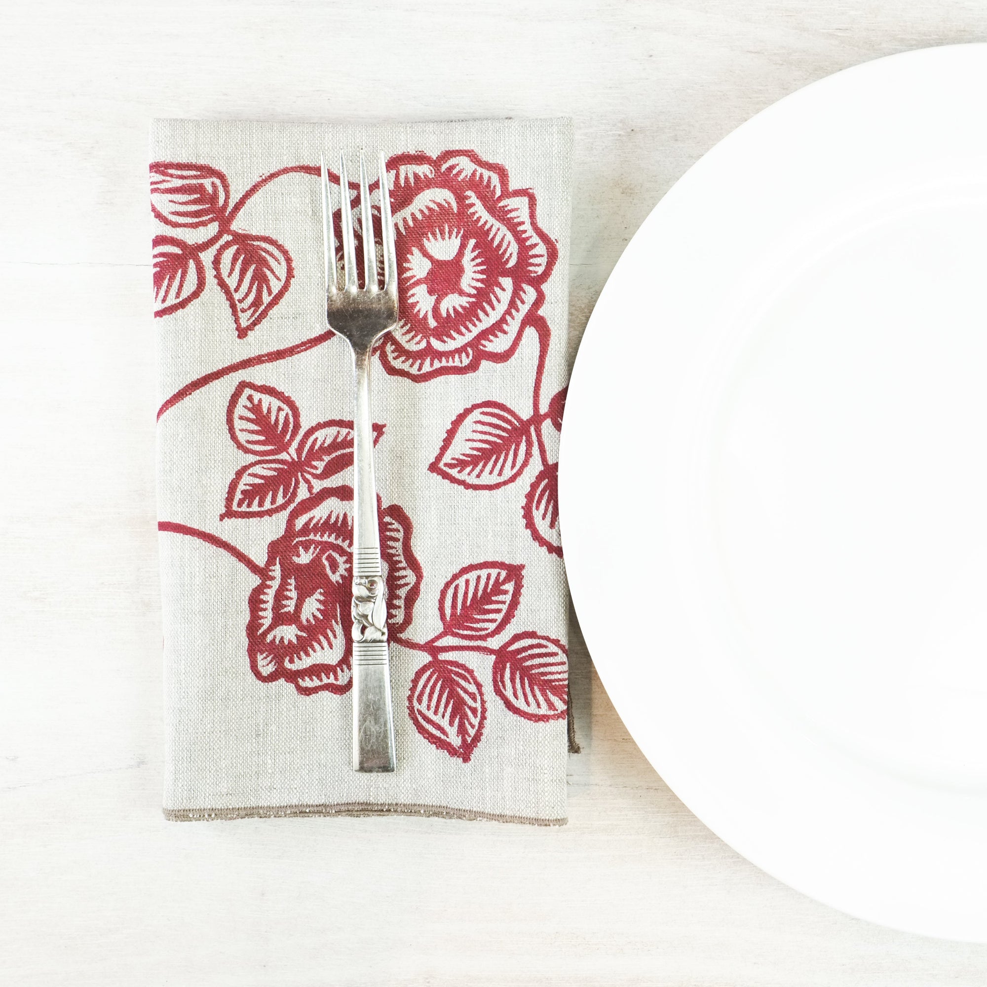 Rose Linen Napkins Linen Napkins Papillon Press 